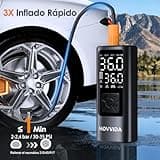 HOVVIDA Compresor de Aire Portatil, Inflador Ruedas Coche 150 PSI (10,3 Bar) 5V, Compresor Aire Coche Bicicleta, Batería Recargable, con LED, para Coche, Moto, Bicicleta, Pelota