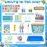 Dreamon Juego de Pesca Aqua Fairy, 71PCS Kit de Aqua Gelz con 14 Colores, 2 Cañas de Pescar y 20 Moldes, Juguete DIY Creativo Educativo Regalo para Niños y Niñas 3 4 5 6 Años