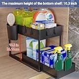 Puricon Estantería Bajo Fregadero, Estante Organizador Mueble Bajo Fregadero Cocina Lavabo -1 Unidad