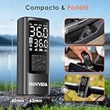 HOVVIDA Compresor de Aire Portatil, Inflador Ruedas Coche 150 PSI (10,3 Bar) 5V, Compresor Aire Coche Bicicleta, Batería Recargable, con LED, para Coche, Moto, Bicicleta, Pelota