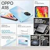 OPPO A18 - Smartphone Libre, 4GB+128GB, Pantalla HD+LCD 6.6", Cámara 8+2+5MP, Android, Batería 5000mAh, Carga 10W – Negro