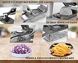 KRAPPS Cortador de Verdura | Mandolina de Cocina Profesional con Pulverizador Aceite y Spray Espatula Cocina | Cortador verduras | Picadora de Verduras | Mandolina Cocina | Vegetable Chopper