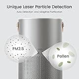 smartmi Purificadores de aire para el hogar, funciona con HomeKit Alexa, purificador de aire inteligente con mango, modo automático, 19 db, partículas de 0.08 µm capturadas, P1 plateado