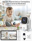 GHB Camara Vigilancia Bebe 5" Rotación de 350° 720P HD IPS, Batería de 5000mAh Vigilabebes con Camara Visión Nocturna Comunicación Bidireccional VOX 4xZoom