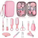 Lictin Set para Cuidado del Bebé -12 Piezas Kit de Aseo para Bebés,Productos para bebés, kits de puericultura para Viaje y el Uso Diario (Rosa)