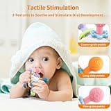 Juguete de pelota para bebé, juguetes sensoriales para la dentición, anillo de dentición de silicona, juguete educativo temprano Montessori, sonajero para bebé,Juguete para bebés de 3 a 18 meses