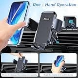 Blukar Soporte Móvil Coche, Soporte Teléfono Coche Universal del Aire Ventilación con Clip Superestable, Operación Sola Mano y 360° Rotación, Suporte Telemovel Carro para Smartphone/GPS 4.0-7.0''