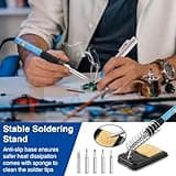 Soldador Estaño Set 24 in 1 con Caja de Herramientas, 60W Kit Soldadura Eléctrónica con Multímetro Digital,Temperatura Ajustable 200-450℃,Puntas Soldador