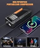 Inflador de neumáticos, compresor de aire portátil, bomba de aire portátil de 150 PSI para neumáticos de coche, bomba de neumáticos infladora de aire más rápida con medidor de presión digital, luz LED