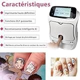 Lakenbroade Machine Automatique D'imprimante d'art D'ongle De Bricolage,Ensemble De Salon De Manucure D'imprimante À Ongles Intelligente Numérique 3D,pour la beauté et Les soins personnels