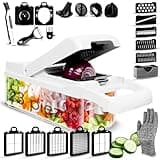Multifuncional Cortador de Verdura Manual 23 en 1, Mandolina de Cocina Profesional, Picador de Verduras y Patata, Espiralizador, Rallador Cebolla, Cuchillas de Acero Inoxidable, Utensilios de Cocina.