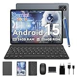 TABWEE Android 15 Tablet 10 Pulgadas - 24GB RAM+ 256GB ROM(2TB TF), Octa-Core, 5000 mAh, 8MP+5MP, Gemini AI, Widevine L1, 5G WiFi, GPS, Face ID, Tablet con Teclado