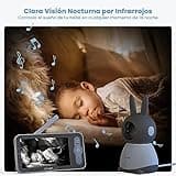 ieGeek 5” 2K/3MP Camara Vigilancia Bebe, 360° PTZ Vigilabebes con Camara y Vista Previa de Pantalla Dual, Detección de Movimiento, Audio de 2 Vías, Visión Nocturna, Control de Monitor y Movil