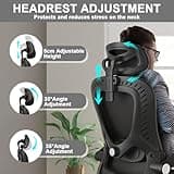 LEVIPE Silla de Oficina - Silla de Oficina Ergonómica con Soporte Lumbar, Reposabrazos, Reposacabezas Ajustable, Cómodo Respaldo Alto Silla de Ordenador Giratoria para el Hogar Oficina Negro