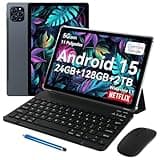 TABWEE T90 Tablet 11 Pulgadas Android 15 - Gemini Ai, 8000mAh, 24GB RAM+128GB ROM/2TB TF, Octa-Core T615, 2GHz Tableta, Widevine L1/5G WiFi/5MP+13MP/ Facial ID/GPS/BT5.0/ Tablet con Teclado y Ratón
