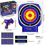 AISIPRIN Electrónico Diana para Nerf,Juegos Exterior para Niños, 2 Pistolas de Juguete,20 Dardo Espuma,Muñequeras de Mano,Destornillador,Juguetes Regalo niños 6 7 8 9 años