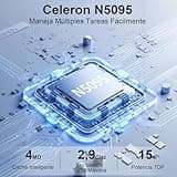 Ordenador Portátil 14 Pulgadas Celeron N5095 Upto 2,9 GHz Portatiles 8GB RAM 256GB SSD TF 1TB LPDDR4 Win11 5G WiFi 1920*1080 FHD Widevine L1 Laptop Película Protectora Español - Oro Cuerpo Metálico