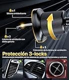 Miracase 2025 Soporte Movil Coche [Gancho Metálico Resistente] Suporte Telemovel Carro en Rotación 360° y Manejo con Una Sola Mano,Compatible con Phones 4.0''-7.0''