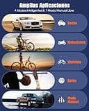 AUTDER Inflador Neumáticos 180PSI, Compresor Portátil Coches/Motos con Batería 21V Recargable 2000mAh, Autoapagado, Luz LED, Incluye Funda Impermeable (Amarillo Negro)