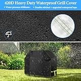 VDISRR Funda Barbacoa Exterior Impermeable, 420D Oxford Resistente al Desgarro Funda Protectora para BBQ 152 x 71 x 117 cm, Cubierta de Barbacoa Exterior Anti-Viento/Anti-Polvo/Anti-Humedad/Anti UV