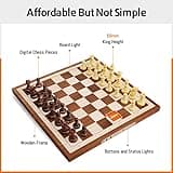 Chessnut Air Electronic Chess Set, un magnífico Tablero de ajedrez de Madera Hecho a Mano con Reinas adicionales, Luces LED, Juego electrónico adaptativo con Inteligencia Artificial y aplicación.