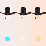 Cecotec Ventilador de Techo con Luz y Wifi EnergySilence Aero 5600 Black Aqua Connected. 40 W, 52” con 3 Aspas, Mando a Distancia, Protección IP44, Modo winter-summer, Temporizador