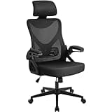 Yaheetech Silla de Oficina Ergonomica con Soporte Lumbar Silla Escritorio Reposabrazo Ajustable Silla Oficina Reposacabeza Base Giratoria de 70 cm Transpirable Negro