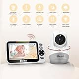 Blemil Monitor para bebés con batería de 30 Horas, Monitor para bebés de vídeo de Pantalla Grande de 5 Pulgadas con cámara y Audio, visión Nocturna, lulabies, sin WiFi