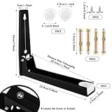 2 Piezas Soporte Microondas Pared Plegable, Soporte para Colgar Microondas Pared, Soporte Plegable para Estante Microondas, con Accesorios de Montaje, para Microondas y Hornos (Negro)