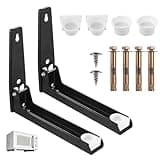 2 Piezas Soporte Microondas Pared, Soporte para Microondas Plegable Extensible, Soportes de pared Ajustables para Colgar Microonda Hornos Cocina(Negro)