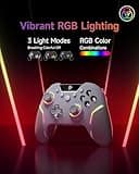 EasySMX X20 Elite Mando PC Inalambrico con Hall Gatillo Conmutable 2 en 1- Hall Joystick Desmontable- Mando para PC con Botones Mecánicos- RGB Luz- 1000mAh Batería para PC/Switch/Móvil- Blanco