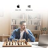 Chessnut Juego de tablero de ajedrez electrónico profesional, juego de lujo con reconocimiento de todas las piezas de ajedrez de madera, juego de tablero de tamaño de torneo de 55 cm con piezas de