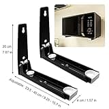 LCOUACEO 2 Piezas Soporte de Microondas de Acero Inoxidable,Universal Soportes de Microondas,Soporte de Pared para Horno de Microondas,Apto para Microondas y Hornos