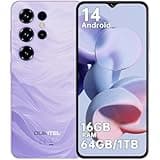 OUKITEL C2 Telefonos Moviles Libres 2025, 6.52" HD Pantalla Movil, 16GB+64GB/TF 1TB, Batería 5000mAh Android 14 Smartphone, Cámara 13MP+5MP, 4G Dual SIM/Face ID/GPS/3.5mm Jack/Altavoz 95 dB, Morado