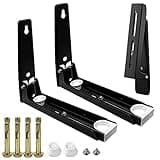 LCOUACEO 2 Piezas Soporte de Microondas de Acero Inoxidable,Universal Soportes de Microondas,Soporte de Pared para Horno de Microondas,Apto para Microondas y Hornos