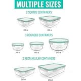 edihome, Recipientes de Cristal para alimentos, 14 Piezas (7 recipientes + 7 tapas), para Comida Hermetico, Apto para lavavajillas, congelador, microondas, sin BPA (7 Recipientes)