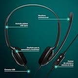 EPOS PC8 USB Auriculares Estéreo para PC & Mac - Cascos Cableados On-Ear con Micrófono con Cancelación de Ruido, Conexión USB, Control de Volumen y Mute, Diseño Ultraligero, para Trabajo y Llamadas