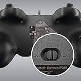 Logitech F310 Gamepad con Cable, Distribución Tipo Consola, Mando de Dirección 4 Conmutadores, Comodidad de Sujeción, Cable 1,8m, PC - Azul/Gris