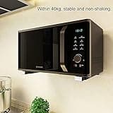 LCOUACEO 2 Piezas Soporte de Microondas de Acero Inoxidable,Universal Soportes de Microondas,Soporte de Pared para Horno de Microondas,Apto para Microondas y Hornos