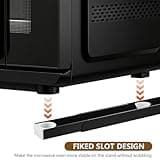 2 Piezas Soporte Microondas Pared, Soporte para Microondas Plegable Extensible, Soportes de pared Ajustables para Colgar Microonda Hornos Cocina(Negro)