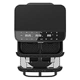 Cecotec Freidora de Aire y Horno - Air Fryer 18L Cecofry FoodCourt 18000 4Pizza. 2700W, Horno 12", Temp. Máx. 230ºC, 9L Pared Divisoria y 200ºC, Función Sync, Pizza Stone, Display a Color, Acero Inox