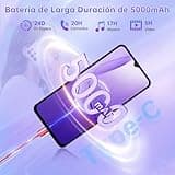 OUKITEL C2 Telefonos Moviles Libres 2025, 6.52" HD Pantalla Movil, 16GB+64GB/TF 1TB, Batería 5000mAh Android 14 Smartphone, Cámara 13MP+5MP, 4G Dual SIM/Face ID/GPS/3.5mm Jack/Altavoz 95 dB, Morado