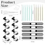 BelleVive 8 Piezas Tapones Protectores de Polvo, Accesorios para Teléfono para iPhone 16 15 Plus/Pro MAX, Tapas USB-C, Limpiador de Puertos USB-C, Cubierta de Altavoz de Teléfono, con Kit de