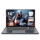 Ordenador Portátil de 16 pulgadas, portátil Core i5-8210Y procesador 16 GB RAM 512 GB SSD, Laptop FHD 1920 * 1080 con RJ45, tipo C, USB 3.0, Bluetooth 5.0, teclado digital retroiluminado PC portátil