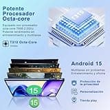 BIEGEDY 2026 último Tablet 10 Pulgadas Android 15 con Gemini AI, 30GB RAM + 128GB ROM, Octa-Core 2.0GHZ, 8000mAh, GMS, Widevine L1, GPS, OTG,5G WiFi 6 & BT 5.0,Tablet Teclado y Raton-Azul