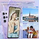 OUKITEL C2 Telefonos Moviles Libres 2025, 6.52" HD Pantalla Movil, 16GB+64GB/TF 1TB, Batería 5000mAh Android 14 Smartphone, Cámara 13MP+5MP, 4G Dual SIM/Face ID/GPS/3.5mm Jack/Altavoz 95 dB, Morado