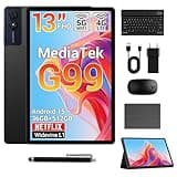 Tablet 13 Pulgadas con Android 15, 2.2GHz Octa-Core Gaming Tablets con 4G LTE/5G WiFi, 36GB RAM+512GB ROM (Extensión 2TB),2960x1840 FHD+, Gemini AI,11580mAh,13MP+8MP,BT5.0/GPS/Tablet con Teclado