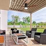 Cecotec Ventilador de Techo con Luz y Wifi EnergySilence Aero 5600 Black Aqua Connected. 40 W, 52” con 3 Aspas, Mando a Distancia, Protección IP44, Modo winter-summer, Temporizador