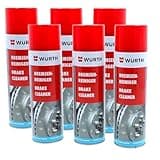 Wuerth WÜRTH Limpiador de Frenos 500 ml – Pack de 6 Unidades | Limpieza Técnica Rápida de Pastillas, Discos y Superficies Metálicas | Uso Profesional y Automoción