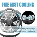 XPower Ventilador de nebulización para exteriores, oscilante, resistente, potente de alta velocidad, ideal para camping, patios, picnics y más (FM-68)